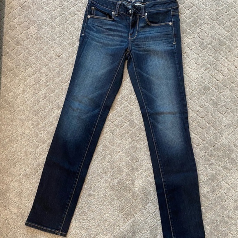 Vintage American eagle outfitters blue jeans skinny stretch short size 2